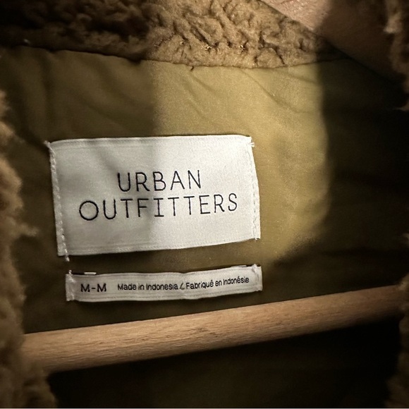 Urban Outfitters | Olive Green Willow Fuzzy Drawstring Teddy Jacket Size Medium - Picture 8 of 11